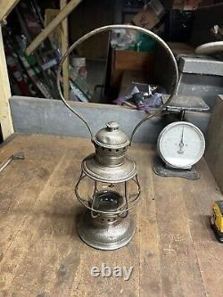 Vintage Old Rare Oil Lantern C. T Ham Brass Conductors Railroad RR Globe USA