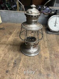 Vintage Old Rare Oil Lantern C. T Ham Brass Conductors Railroad RR Globe USA