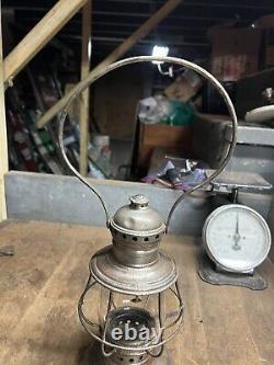 Vintage Old Rare Oil Lantern C. T Ham Brass Conductors Railroad RR Globe USA