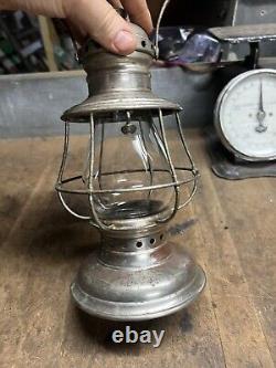 Vintage Old Rare Oil Lantern C. T Ham Brass Conductors Railroad RR Globe USA