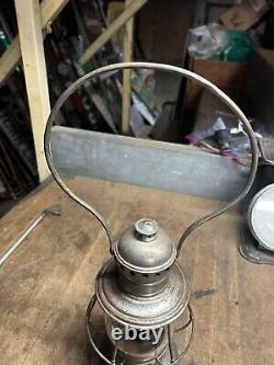 Vintage Old Rare Oil Lantern C. T Ham Brass Conductors Railroad RR Globe USA