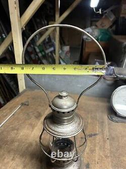 Vintage Old Rare Oil Lantern C. T Ham Brass Conductors Railroad RR Globe USA