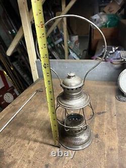 Vintage Old Rare Oil Lantern C. T Ham Brass Conductors Railroad RR Globe USA