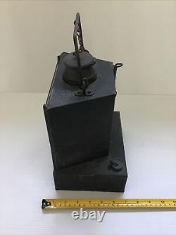 Vintage Original Preloved Unusual Black Oil Railway Lamp/Lantern