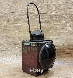 Vintage Original Railroad Lantern Antique collectible kerosene oil Railway lamp