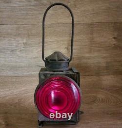 Vintage Original Railroad Lantern Antique collectible kerosene oil Railway lamp