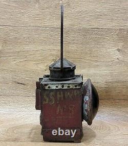 Vintage Original Railroad Lantern Antique collectible kerosene oil Railway lamp