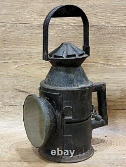 Vintage Original Railroad Lantern Antique collectible kerosene oil Railway lamp