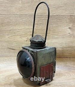 Vintage Original Railroad Lantern Antique collectible kerosene oil Railway lamp