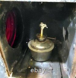 Vintage Original Railroad Lantern Antique collectible kerosene oil Railway lamp