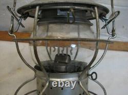Vintage PRR Handlan Railroad Train Lantern Kerosene Lamp Etched Globe Light RR
