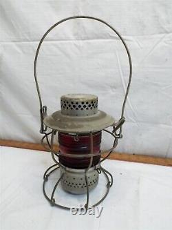 Vintage PRR Red Globe Handlan Railroad Train Lantern Kerosene Lamp Light PA RR