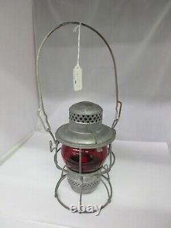 Vintage Penn Central Railroad Adlake Kero Red Lens Lantern M-502