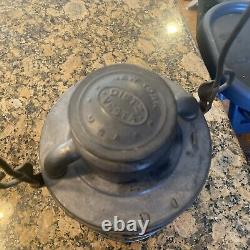 Vintage RARE Blue globe Railroad Lantern Dietz Vesta New York U. S. A Antique