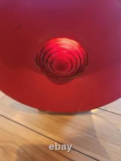 Vintage Railroad 4-Way Lantern Red & Green Glass Lenses Signal Lamp