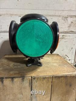 Vintage Railroad Adlake 4 Way Signal Lamp / Switch Lantern with Lenses