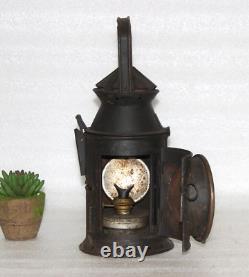 Vintage Railroad Blue-Red, Railway Light Signal Globe Iron Kerosene Lamp Lantern
