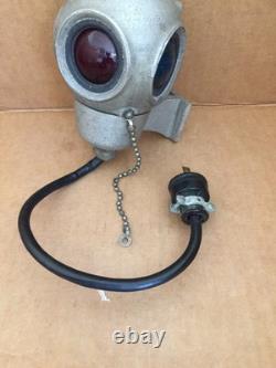 Vintage Railroad Caboose Marker Light Lamp- Attributed Pyle National Glass