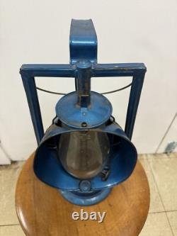 Vintage Railroad Dietz Acme Inspector Lamp Blue No. 20 Globe
