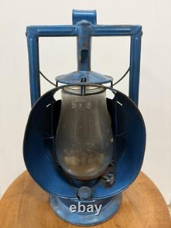 Vintage Railroad Dietz Acme Inspector Lamp Blue No. 20 Globe
