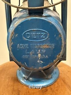 Vintage Railroad Dietz Acme Inspector Lamp Blue No. 20 Globe