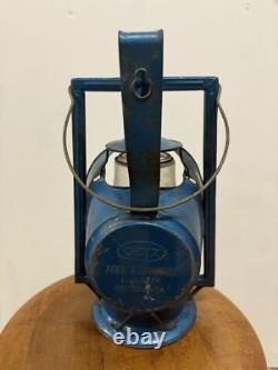 Vintage Railroad Dietz Acme Inspector Lamp Blue No. 20 Globe