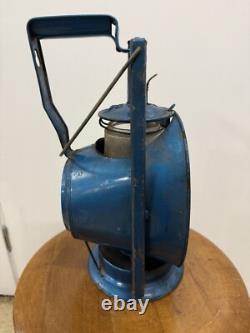 Vintage Railroad Dietz Acme Inspector Lamp Blue No. 20 Globe