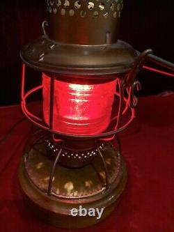 Vintage Railroad Lamp Electrified Rare Red Globe. Working. From L&N Railroad