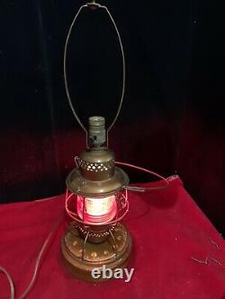 Vintage Railroad Lamp Electrified Rare Red Globe. Working. From L&N Railroad