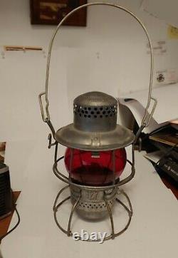 Vintage Railroad Lantern Adlake Kero, 927, with Burner & Red Globe
