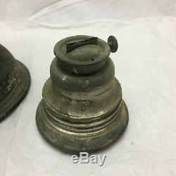 Vintage Railroad Lantern Brass Bell Bottom Post & Co. Makers Cin. Ohio Antique