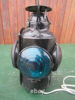 Vintage Railroad Lantern CNR PIPER MONTREAL Switch Stand Signal Lamp GREEN RED