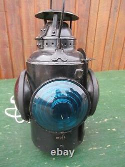 Vintage Railroad Lantern CNR PIPER MONTREAL Switch Stand Signal Lamp GREEN RED