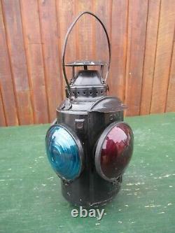 Vintage Railroad Lantern CNR PIPER MONTREAL Switch Stand Signal Lamp GREEN RED