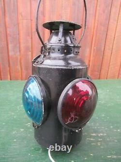 Vintage Railroad Lantern CNR PIPER MONTREAL Switch Stand Signal Lamp GREEN RED