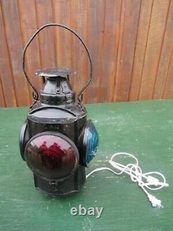 Vintage Railroad Lantern CNR PIPER MONTREAL Switch Stand Signal Lamp GREEN RED