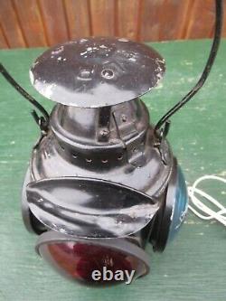 Vintage Railroad Lantern CNR PIPER MONTREAL Switch Stand Signal Lamp GREEN RED