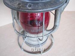 Vintage Railroad Lantern Dietz Vesta Oil Lamp Maine Central Red