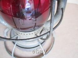 Vintage Railroad Lantern Dietz Vesta Oil Lamp Maine Central Red