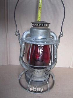 Vintage Railroad Lantern Dietz Vesta Oil Lamp Maine Central Red