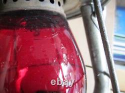 Vintage Railroad Lantern Dietz Vesta Oil Lamp Maine Central Red