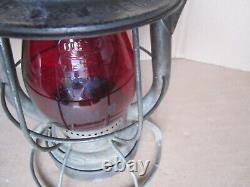 Vintage Railroad Lantern Dietz Vesta Oil Lamp Maine Central Red