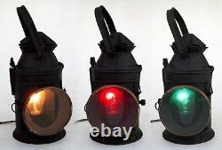 Vintage Railroad Lantern Electric Plug in Indian Rail Lamp Switch 4 Way Signal