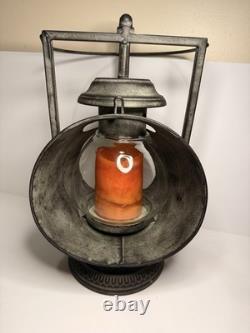 Vintage Railroad Lantern Globe Candle Antique Light Signal