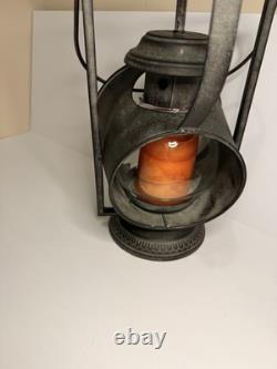 Vintage Railroad Lantern Globe Candle Antique Light Signal
