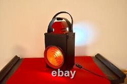 Vintage Railroad Lantern Lamp, Electric Installed, Antique, Decorative