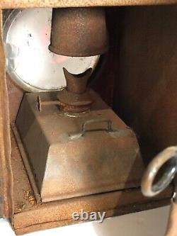 Vintage Railroad Lantern Lamp Two White & One Red Lens Heavily Rusted READ DESCR