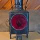 Vintage Railroad Lantern Red and Clear Glass Lenses Oil Lamp Insert