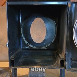 Vintage Railroad Lantern Red and Clear Glass Lenses Oil Lamp Insert