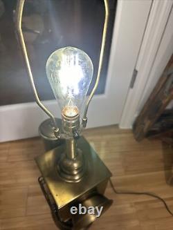 Vintage Railroad Parlor Brass Electric Lamp Lantern Housatonic 1852